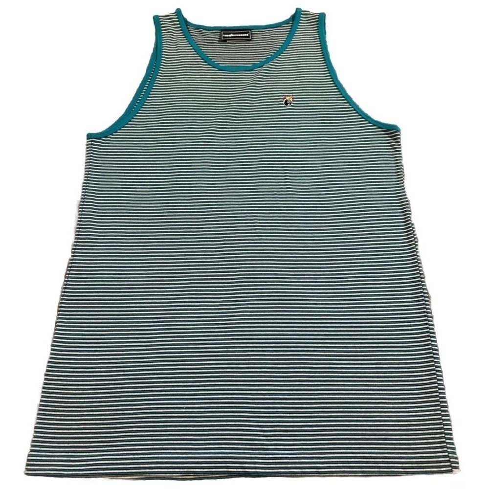 THE HUNDREDS TEAL CHIKASAW BOMB Striped TANK TOP NWOT XL Extra Large